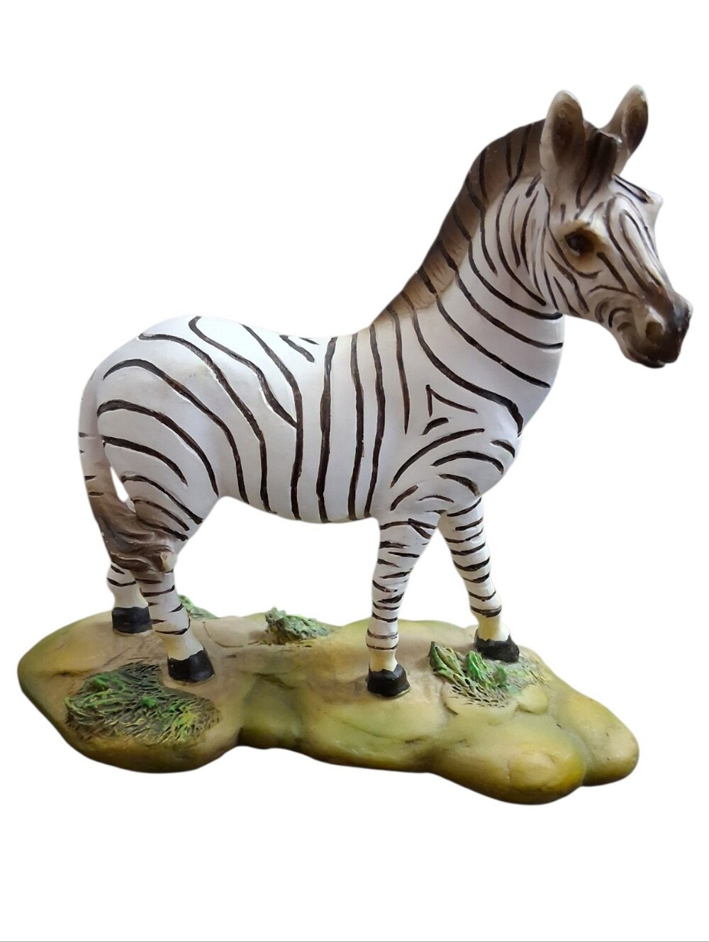 White/Black Baby Zebra Figurine Resin Decorative Sculpture 6" Highly Detailed